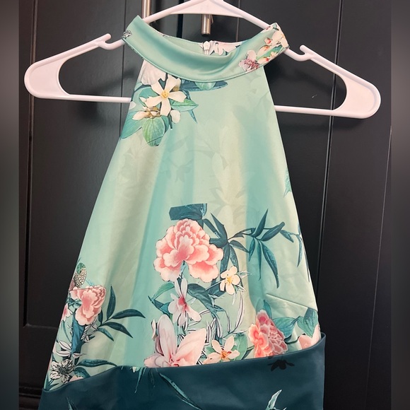 Halter style green flower dress Medium by Venus - Picture 4 of 17